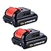 Biswaye 2 Pack 2.0Ah 12V Max Lithium Ion Replacement Battery for 12V Dewalt High Capacity Cordless Power Tools Battery DCB120 DCB123 DCB127