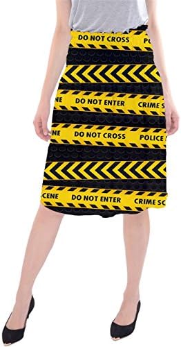 Crime Scene Do Not Enter Midi Beach Skirt XS, S, M, L, XL, 2XL, 3XL (2XL)
