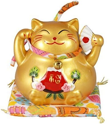 Gold luck beckoning cat Fuji gold ( mini ) piggy bank YM-19C by Maruhi Hida pottery