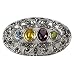 STERLING SILVER BROOCH 21X35mm - Marcasite W/CZ