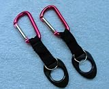 (2) Water Bottle Holders W/ Red Aluminum Carabiner Attachments
