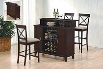 Hot Sale Coaster Contemporary Style Solid Wood Bar Unit with Wine Rack, Deep Cappuccino Finish