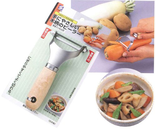 木製調理器具　手にやさしい木柄ピーラー