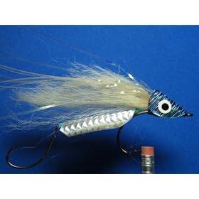 NEW FLIES Holographic & Glow in the Dark Tandem Hook Bass & Pike Sinking Head Fly #57