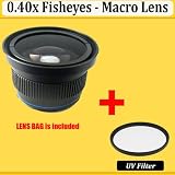 Super Wide Macro 0.40X Fisheye Lens + UV PROTECTION GLASS FILTER FOR THE NIKON D40, D40X, D60 Digital SLR Cameras..THESE LENSES AND FILTERS WILL ATTACH TO ANY OF THE FOLLOWING NIKON LENSES 18-55mm, 55-200mm, 50mm.