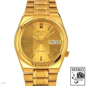 Seiko 5 #SNK048K Men's Gold Tone Self Winding Watch