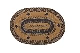 IHF Country Jute Braided Oval Area/Accent Rug for sale Applique Star Black