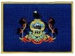 Pennsylvania State Flag Embroidered Patch Iron-On PA Emblem