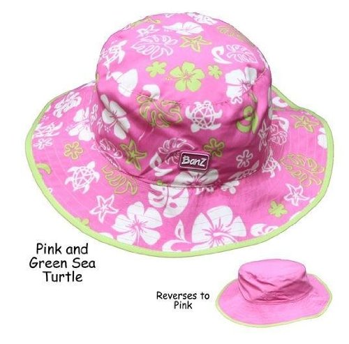 Baby BanZ UV Reversible Bucket Hat, Pink/Green , 2-5 Years