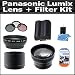 Exclusive HD Lens & Filter Set For Panasonic Lumix DMC-FZ35 FZ28 FZ18 Includes HD Wide Angle Lens + 2X Telephoto Lens + 3 Piece Filter Kit + Tube Adapter + Free Panasonic CGR-S006A/1B Replacement Battery + More
