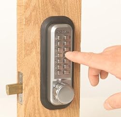 Digital Door Lock - Keyless Entry (Satin Chrome) (1 5/8" x 5 1/2")