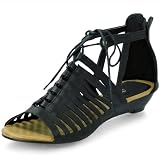 Produkt-Bild: Luftige Damen Sandaletten Sandalen mit Keilabsatz WF26