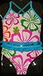 Girls 2-piece Swimwear Ruffle Tankini White/Large Flowers
