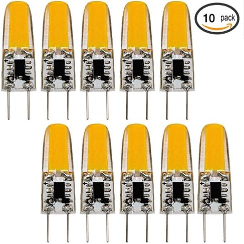 2W G4 Bulb COB LED Light Equivalent, AC DC 12 Volt LED Bulb Not Dimmable 20w Replacement 2700K, 10 Pack