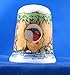 Porcelain China Thimble -- Peephole Style -- Kingfisher in Riverbank