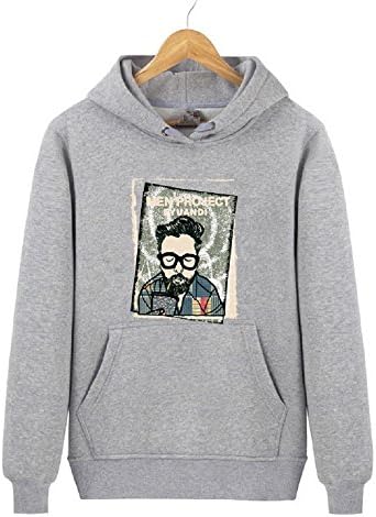 Shuoquan Men's Fleece Hoodies Pullover Hooded Sweatshirt Grey S