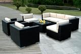 Genuine Ohana Outdoor Patio Wicker Sofa Sectional Furniture 8pc Gorgeous Couch Set
