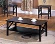 3 Pc. Cherry Wood X Style Casual Coffee Table and 2 End Tables Set