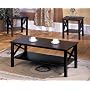 3 Pc. Cherry Wood X Style Casual Coffee Table and 2 End Tables Set