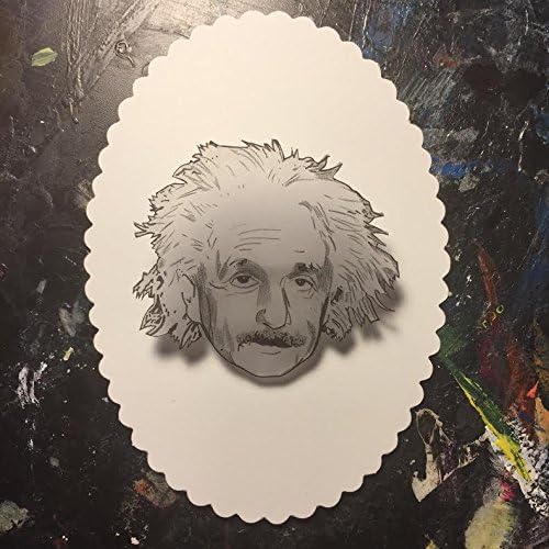 Albert Einstein Hand Drawn Shrink Plastic Brooch Pin Back by Silla Dilla Grape