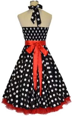 Luv Ruby Women's Rockabilly with Ribbon Bow and Petticoat Dress