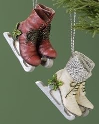 Pack of 12 Merry Little Christmas Red & White Ice Skate Ornaments