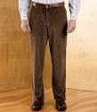 Colorfast Casual Corduroy Plain Front Pants