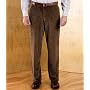 Colorfast Casual Corduroy Plain Front Pants