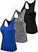Neleus Women's 3 Pack Dry Athletic Training Loose Tank Top