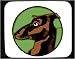 Decorated Mouse Pad with doberman, pinscher, cartoon, animal, dog
