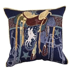 Back In The Saddle Western Decorative Tapestry Toss Pillow Usa Made