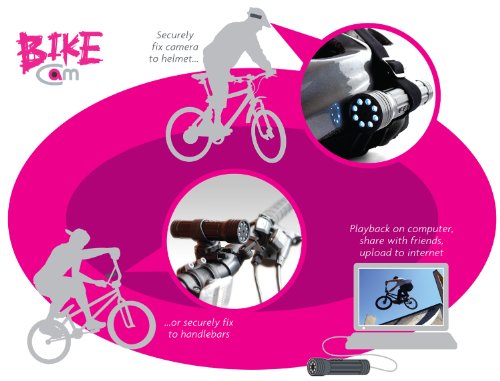 Storage Options 53401 BikeCam Bike Helmet/Handlebar Mounted Camera with Integrated LED Light