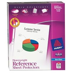 Avery Top Loading Non-Glare Poly Sheet Protectors 100 Count (74102)