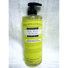 PHARMACOPIA BODY WASH VERBENA & GREEN TEA WITH ORGANIC ALOE VERA 16FL.OZ