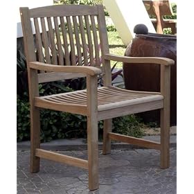 Santorini Indoor Outdoor Captain's Dining Chair - Teak by Ewins