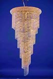 Swarovski Strass Authentic AB - Aurora Borealis with logo etched Crystal Chandelier # EL180122abg Size w22 x H 48