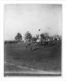 Historic Print (XL): [Yale Univ. football game: punter just having kicked ball before on-rushing opponents]