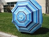 7FT. 100SPF UV PROTECTION BEACH UMBRELLA BLUE STRIPED