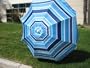 7FT. 100% UVA PROTECTION BEACH UMBRELLA WITH CARRY CASE - NAUTICAL BLUE STRIPED