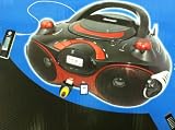MP3-CD-SD-USB Multi-Media Player AUX-IN 4-speaker Boombox AM/FM Portable Radio (Blue)