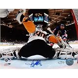 NHL Ryan Miller Goal Cam Kick Save Vs Rangers Autographed 8-by-10-Inch Photograph