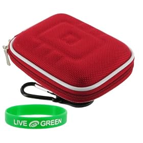 Nylon Hard Shell Carrying Case (Red) for Sony DSC-HX5V 10.2MP CMOS Digital Camera