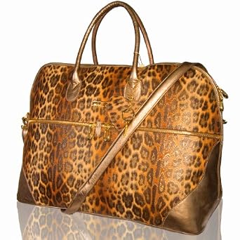 Buy Terrida Italian Designer Wild Cheetah Printed Leather Duffle Bag by Terrida