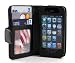 Deluxe Folio Wallet Genuine Leather Case for iPhone 4 iPhone 4S Multifunctional - Pockets to Keep Your Cards Driving License Bills & Belongings Safe - Color Black