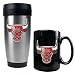 Chicago Bulls NBA Stainless Steel Travel Tumbler & Black Ceramic Mug Set - Primary Logo by Great American Products