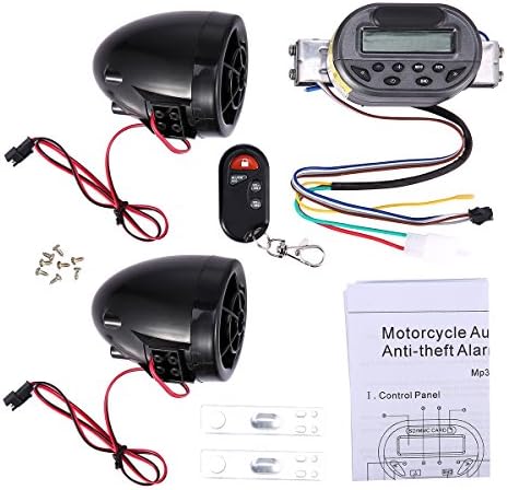Luxqueen Motorcycle Audio Anti-theft Alarm Guard with FM Radio MP3 Player and USB Mobile Charge(Black)