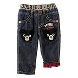 ダブルB(mikihouse) 腿にサガラ刺繍☆裏地つきパンツ 120cm インディゴブルー（33）