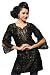 Black Kurti brasso fabric with contrast colored satin liner and handowrk
