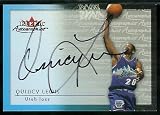 1999-00 Fleer Quincy Lewis Autographics Trading Card! Utah Jazz Basketball Card- Mint Condition - Shipped In Protective Screwdown Case!