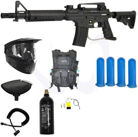 Tippmann US Army Alpha Black Elite Tactical Paintball Gun MEGA Package